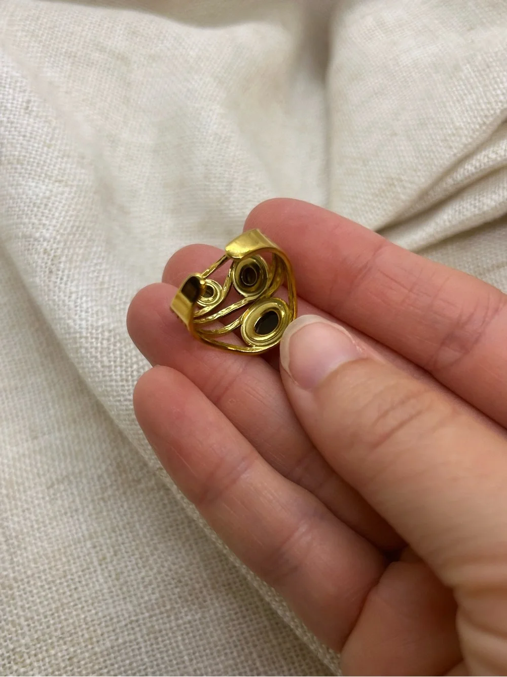 Gold Tiger's Eye Multi-Stone Ring Tarnish Resistant